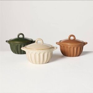 Hearth & Hand Magnolia Fluted Stoneware Ramekins with Lids (Set of 3) - …